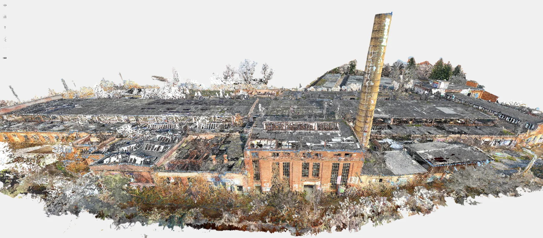 3D-Punktwolke des historischen Hafenwerk-Industrieareals in Leipzig